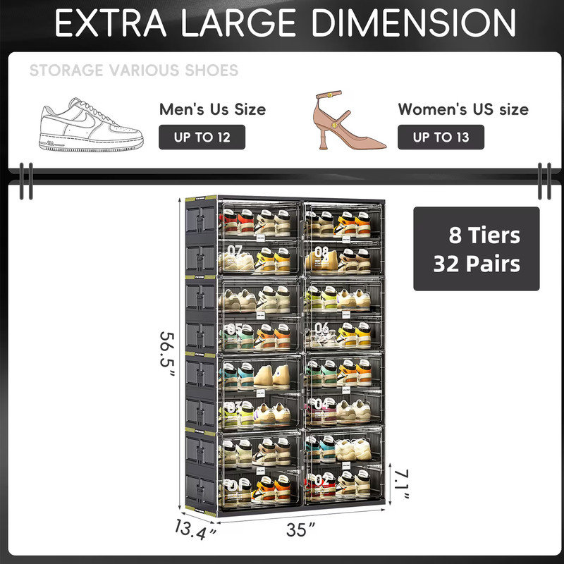 Range-chaussures pliable à 8 niveaux pour vestibule