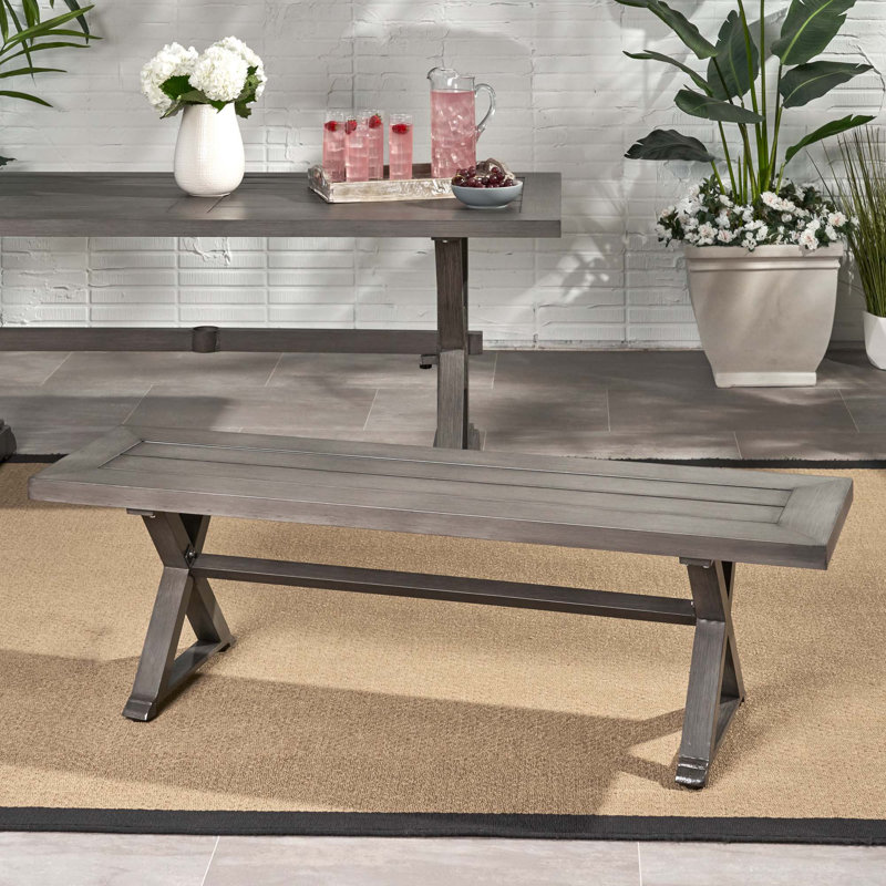 Banc de salle à manger d'extérieur moderne en aluminium