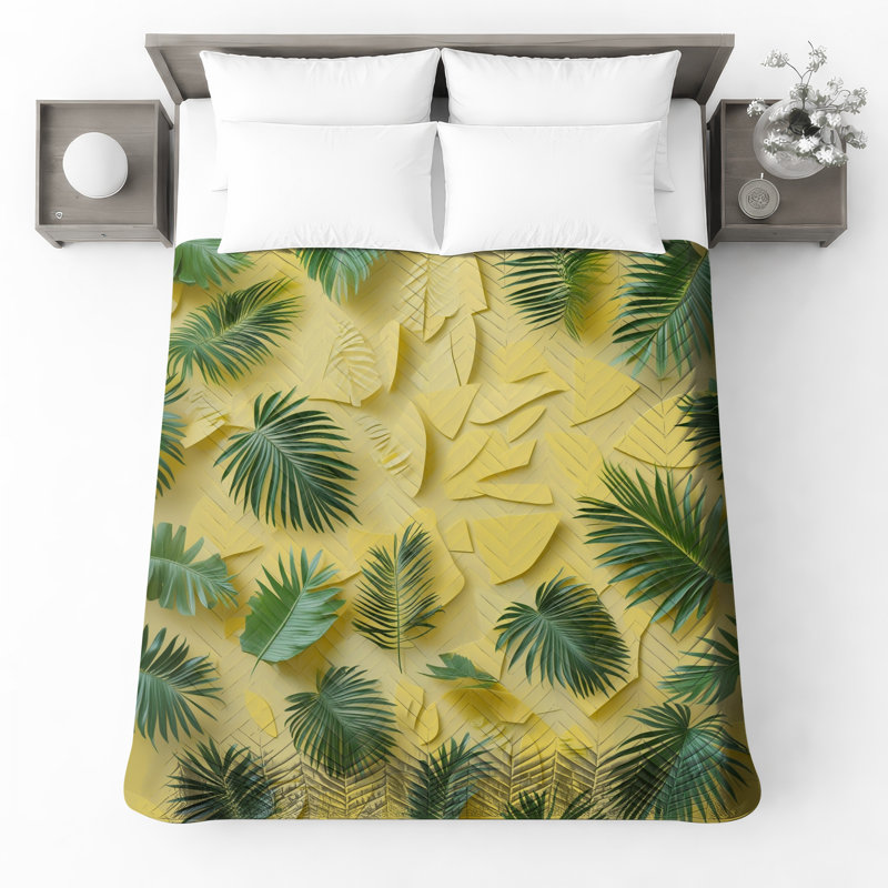 Couvre-lit de palmier tropical, Très grand lit