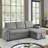 Sleeper Sofa Bed, Reversible Sectional Couch With Storage Chaise And Side Storage Bag