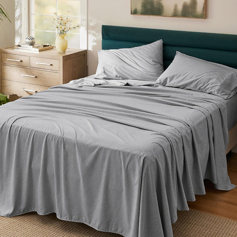 Polyester Standard, Twin Sheet Set with 1Pillowcase, Dark Gray
