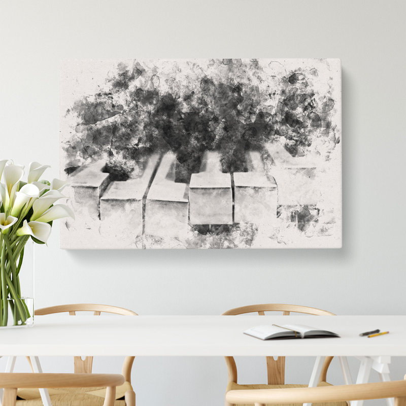 Broken Piano Keys Abstract - Wrapped Canvas, 40cm H x 60cm W x 3cm D