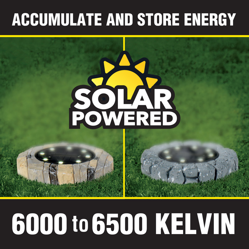 Stone Finish Solar Powered LED Pathway Light Set