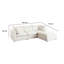 Agg 4Pc L Shaped Sofa Set, Ivory Faux Shearing Fabric, 2 Accent Pillows