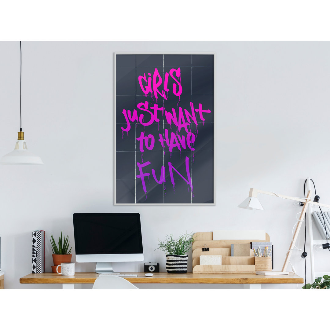 Gerahmte Typografische Kunst What Girls Want