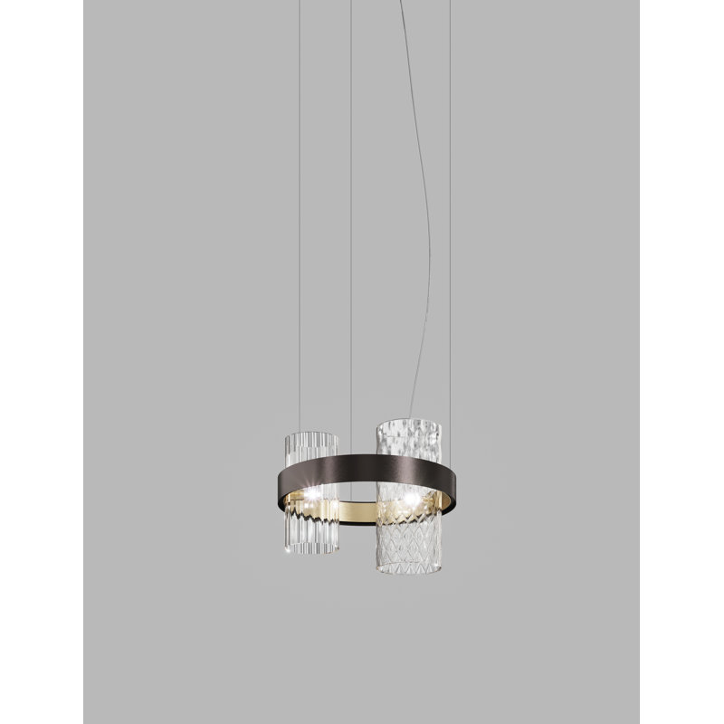 Armonia 2 - Light Chandelier, Matte Black;Gold, Crystal
