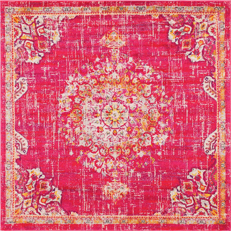 Tapis rose Pennylane, Carré 8 pi