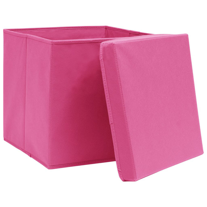 Rebrilliant Fabric Decorative Bin, Pink, 28cm H x 28cm W x 28cm D