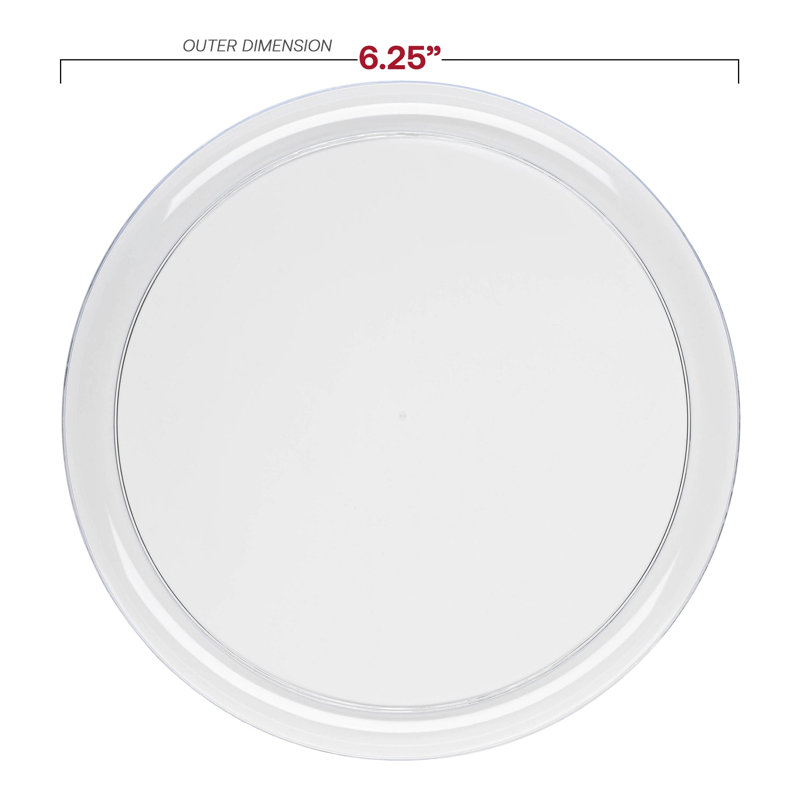 Assiettes à pâtisserie rondes, transparentes et jetables en plastique (6,25 po) - 120 assiettes