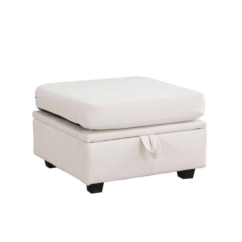 Repose-pieds rembourré avec repose-pieds et repose-pieds, Beige
