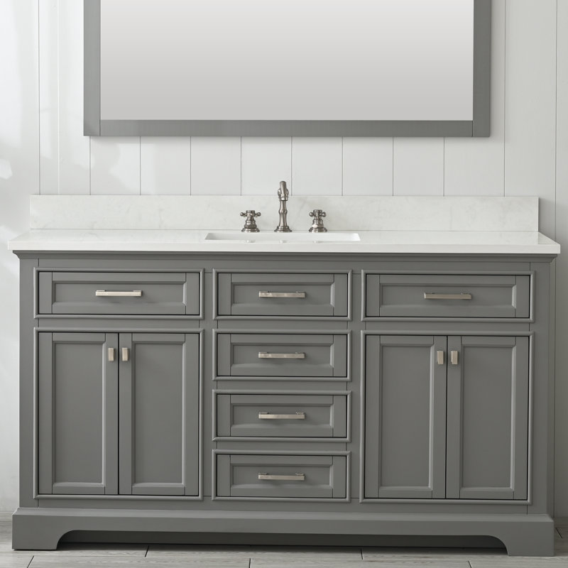 Ensemble de meuble-lavabo simple 60 po Arruda, Gris
