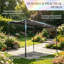 Pergola murale extérieure 9,7 pieds avec auvent en polyester résistant aux rayons UV, gris
