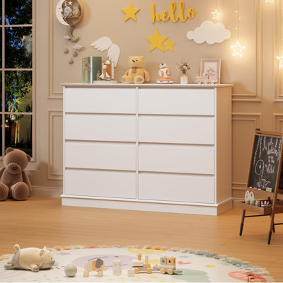 51" 8-Drawer Dresser for Bedroom, Modern Wood Chest of Drawers with Large Storage Drawers by Ebern Designs
