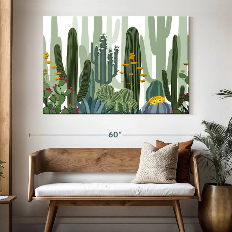 Harnek Desert Cactus Pattern, 34" H x 51" W