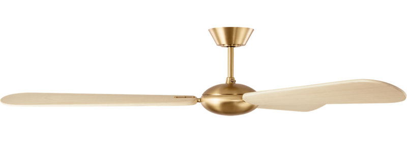 Pod Smart 64 Ceiling Fan, Washed White Oak, Burnished Brass