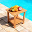Table d'appoint de pique-nique d'extérieur en grain de bois, structure à double couche, matériau pour les hanches, ergonomique, large, quincaillerie rouille, table de couleur pour le jardin, design, acier inoxydable, finition huilée de bois