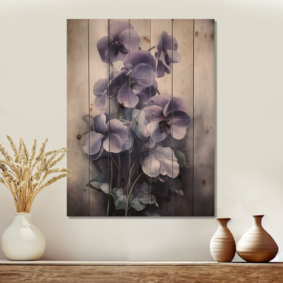 Selyan - Art mural floral sur bois de pin naturel