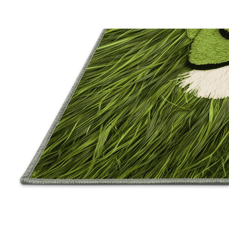  Tapis lavable à motif de gros chats lion, Carré 3 pi