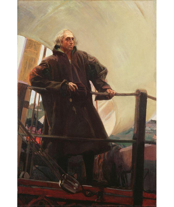 «Red Barrel Studio® Sorolla, Joaquin», art sur toile tendue sous le titre «Christopher Columbus Leaving Palos»
