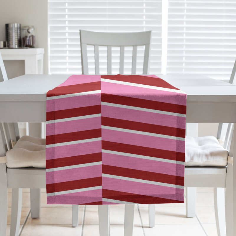 Chemin de table Festive Hol, L 72 po x l 16 po, Rose / Rouge, Polyester