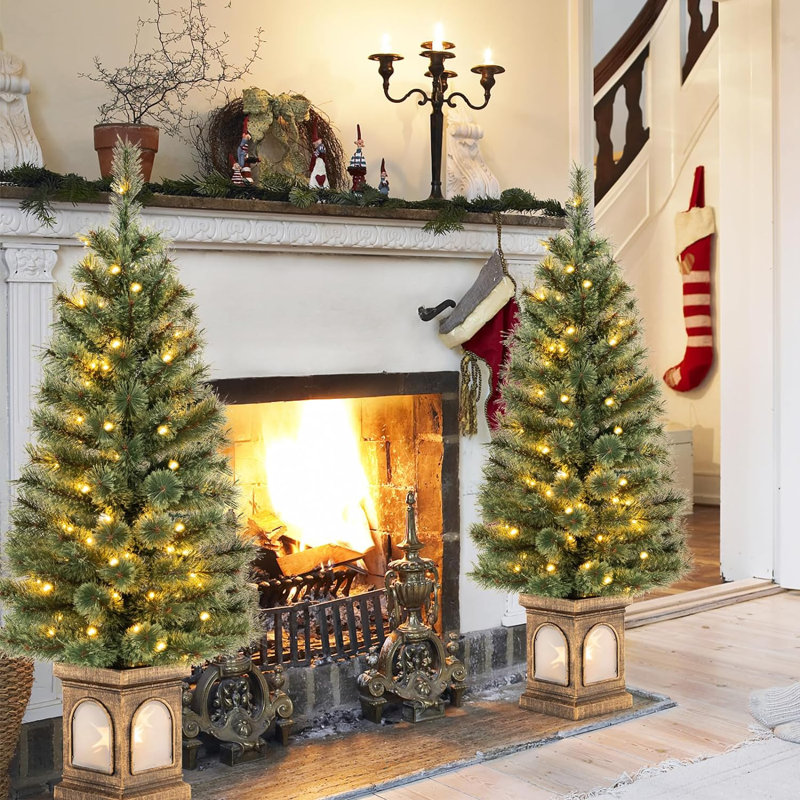 Lighted Artificial Spruce Christmas Tree