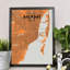 « miami city map », reproduction d’impression sur affiche orange-31736684