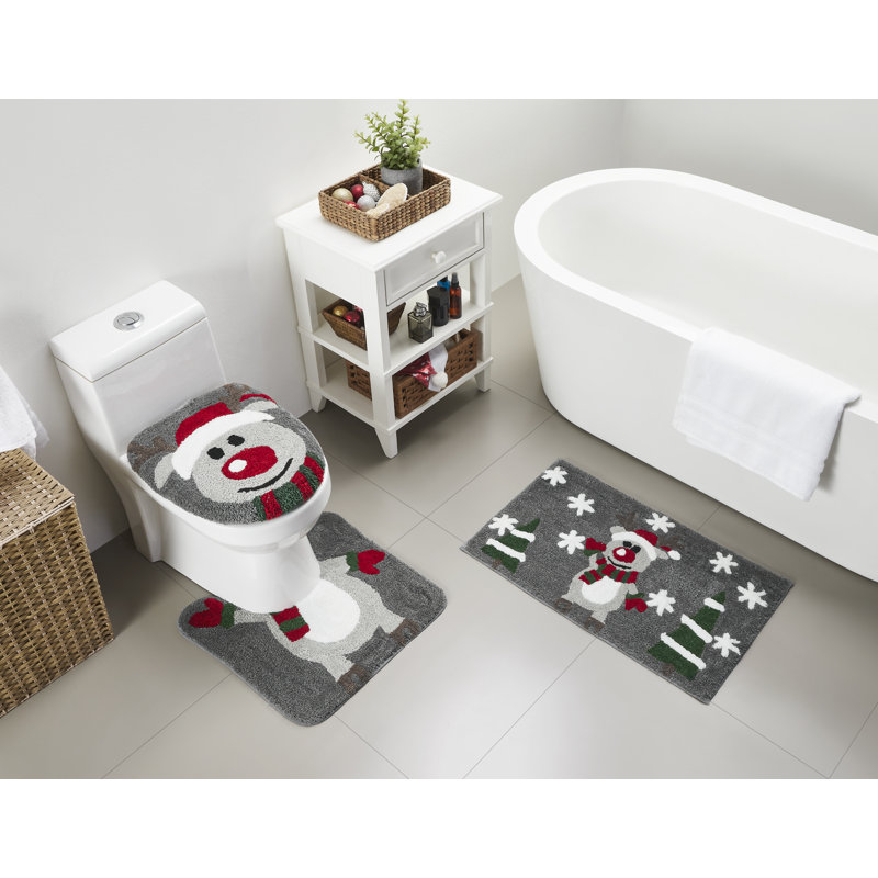 Christmas Reindeer 3Pc. Bath Rug Set