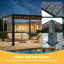 Pavillon de jardin d'extérieur à persiennes en aluminium 10 'x 20' avec toit réglable, système de drainage intégré, poteaux en aluminium robustes de 3,94 po