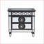 Table de chevet à miroir 2 tiroirs Varian II, noir et blanc Finition argent-1756791864