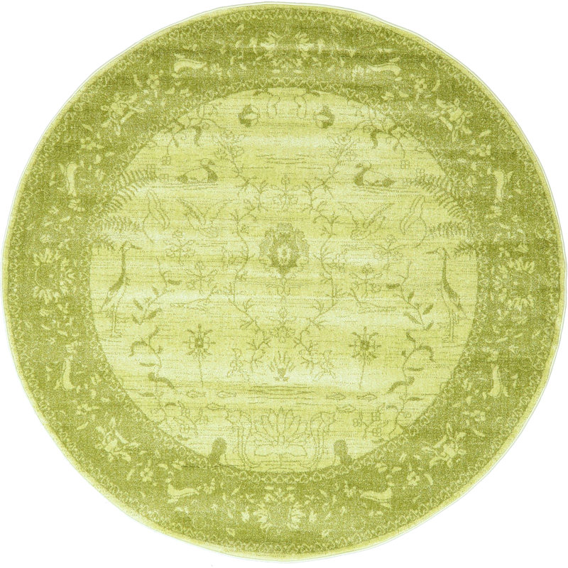 Godina Floral Indoor Rug, Round 6'1"