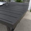 Table de salle à manger rectangulaire en aluminium 71,7 "x P 36,4" avec trou pour parasol