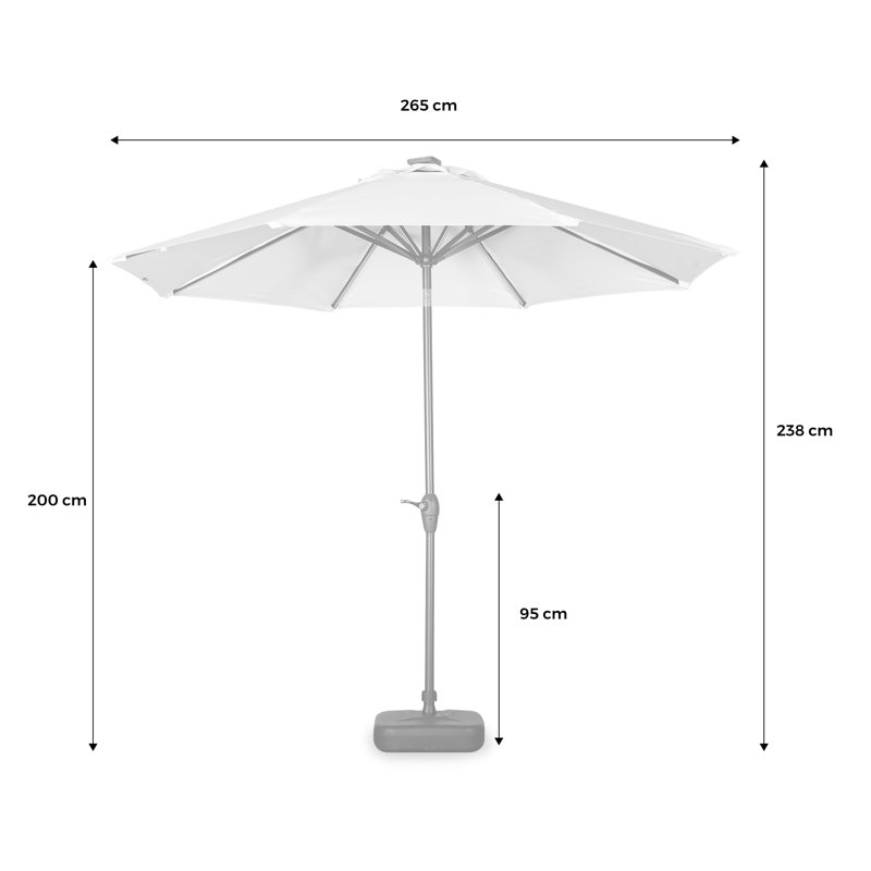 Andre-Lee 265cm Lighted Parasol, Dark Blue