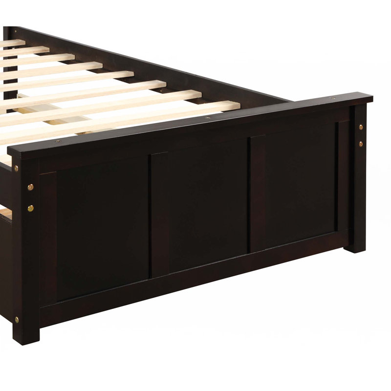 Lit plateforme avec lit gigogne simple, Espresso