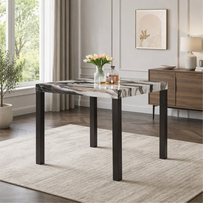 Modern Faux Marble Counter Height Dining Table