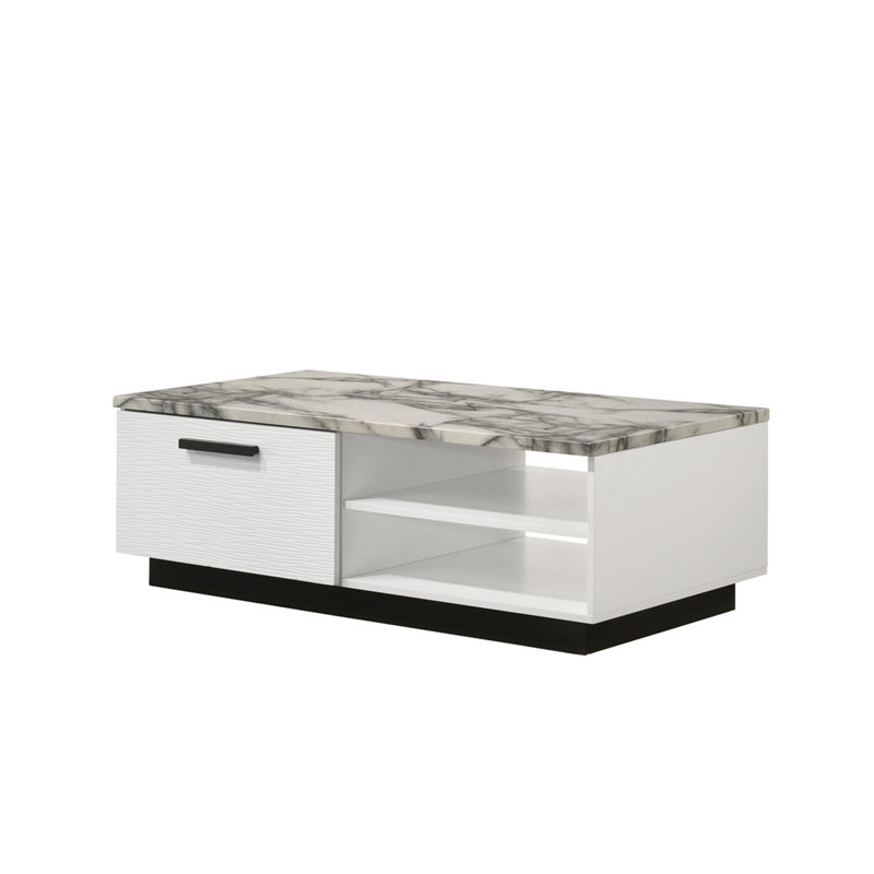 Table basse avec dessus en faux marbre 47 po Reine