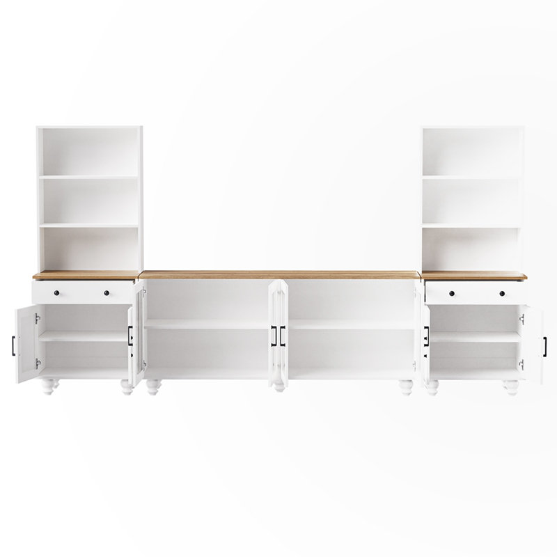 Console multimédia avec pieds en forme de gourde, Blanc