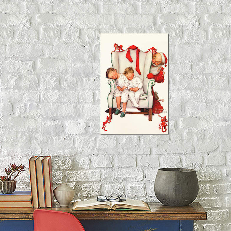 Norman Rockwell - Print on Canvas, 101.6 cm H x 66.04 cm W, Black Floater Framed
