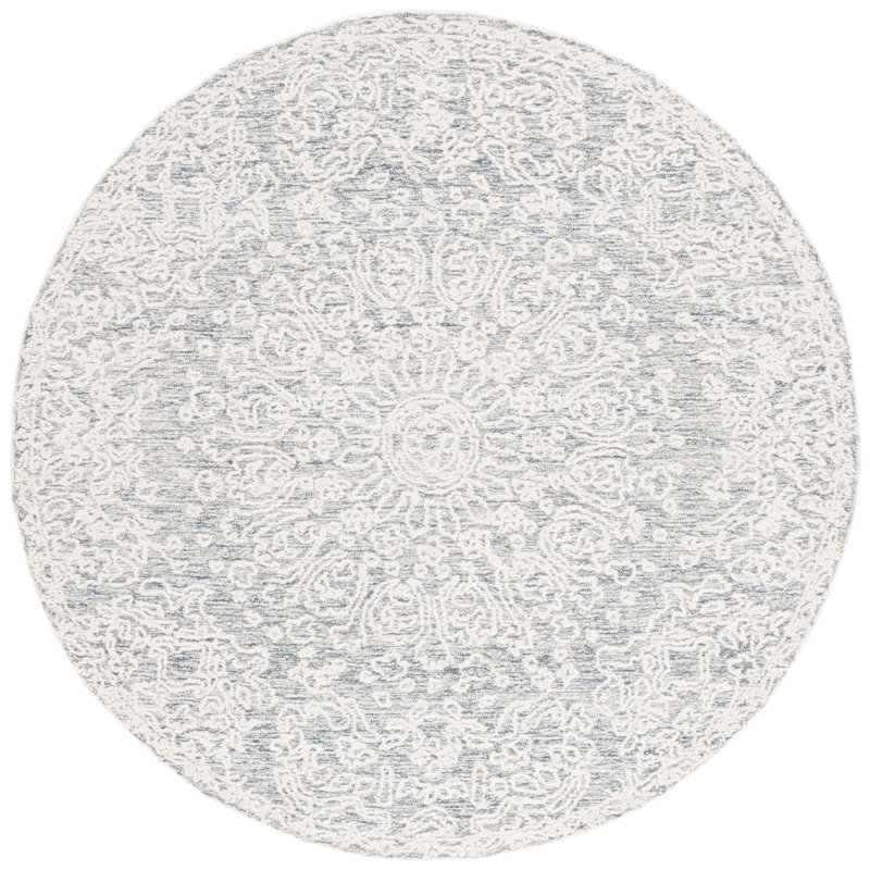 Pelopidas Hand Tufted Wool Pile Abstract Rug, Round 6'