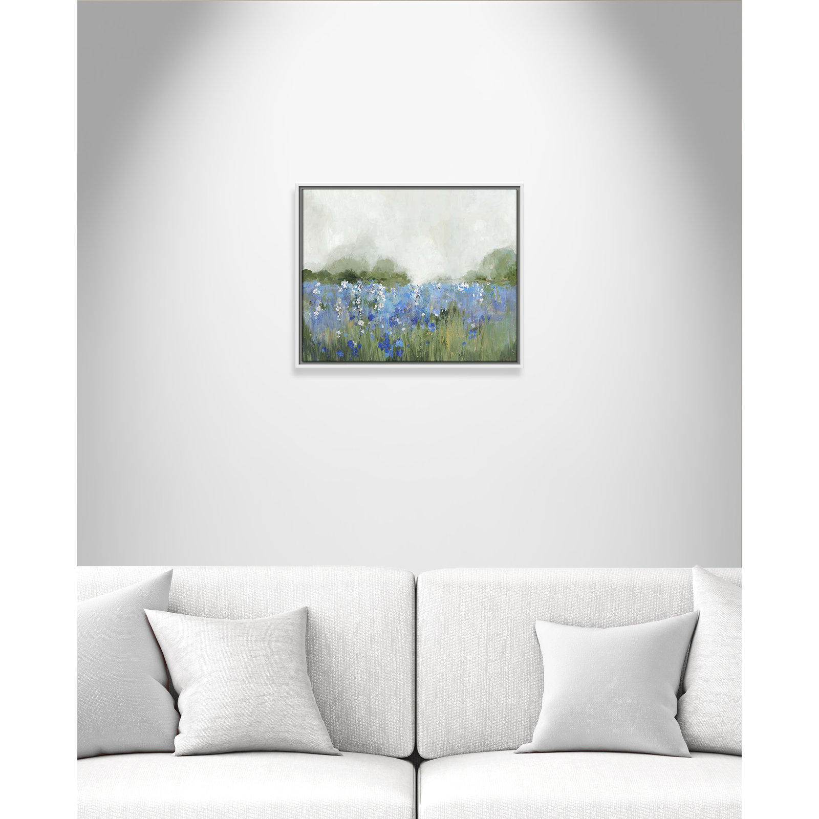 Meadows Bluebells Field by Allison Pearce, 17.5" H x 21.5" W x 2" D, White Framed