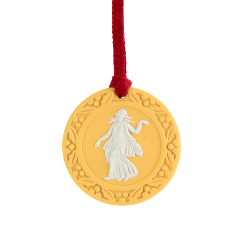 Festive Dancing Hours Ornament, Cane & White