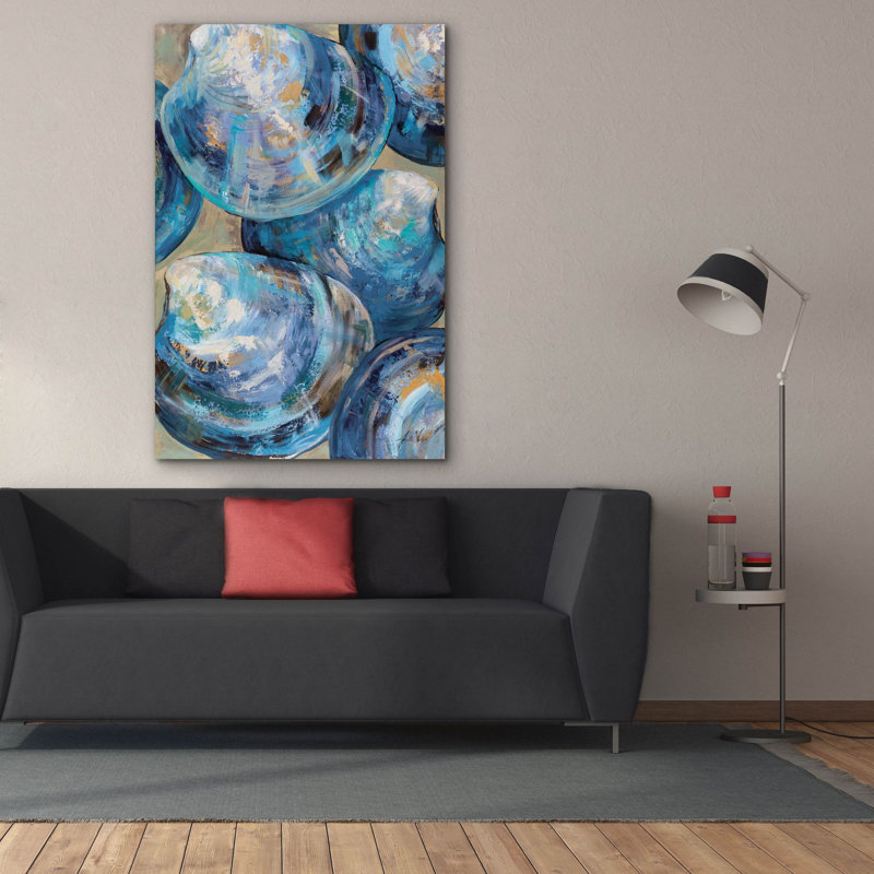 Art mural sur toile Dovecove «Beyond Blue Shells Light» par Jeanette Vertentes, H 60 po x l 40 po x P 1,5 po
