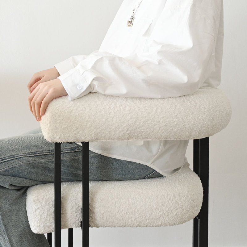 Tabouret de comptoir rembourré Snotra Boucle