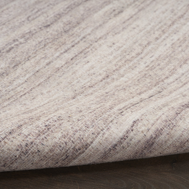 Tapis ivoire en coton lavable à la machine Ivanas, Rectangle 8 pi x 10 pi