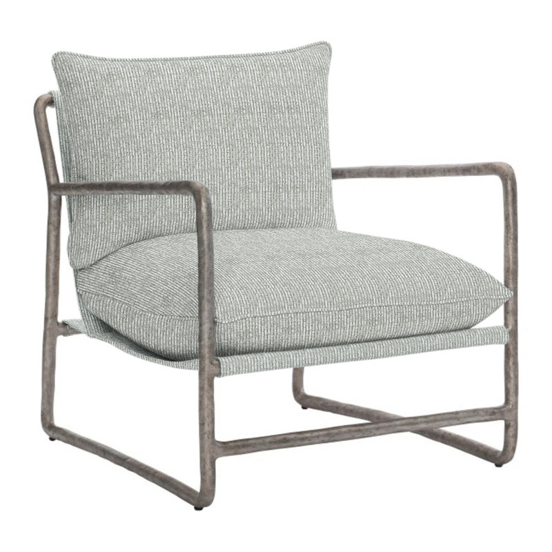 Sorrento Swivel Patio Chair with Cushions, Lt Grey Chenille Woven Stripe 6023-010