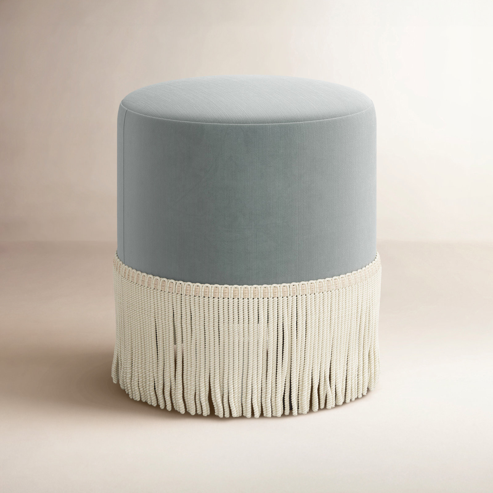 Stoffer Home x Cloth & Company Ann Ottoman, Lichen Performance Velvet