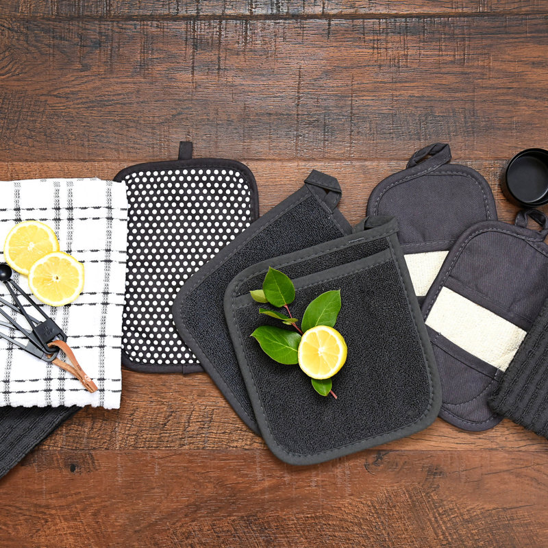RITZ Cotton Potholder Set, Graphite