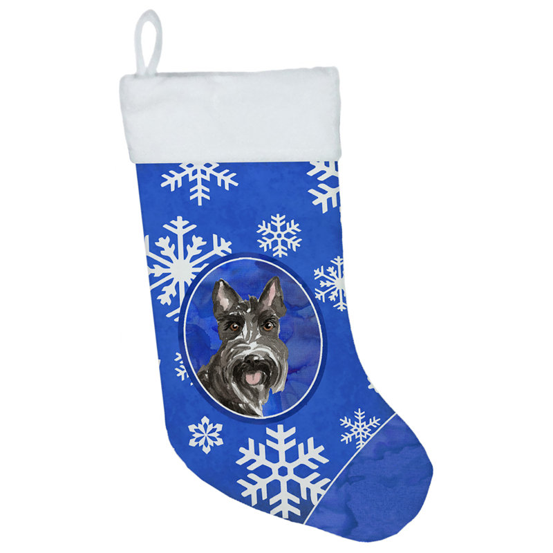 Chaussette de noël winter flocons de noël, Terrier écossais