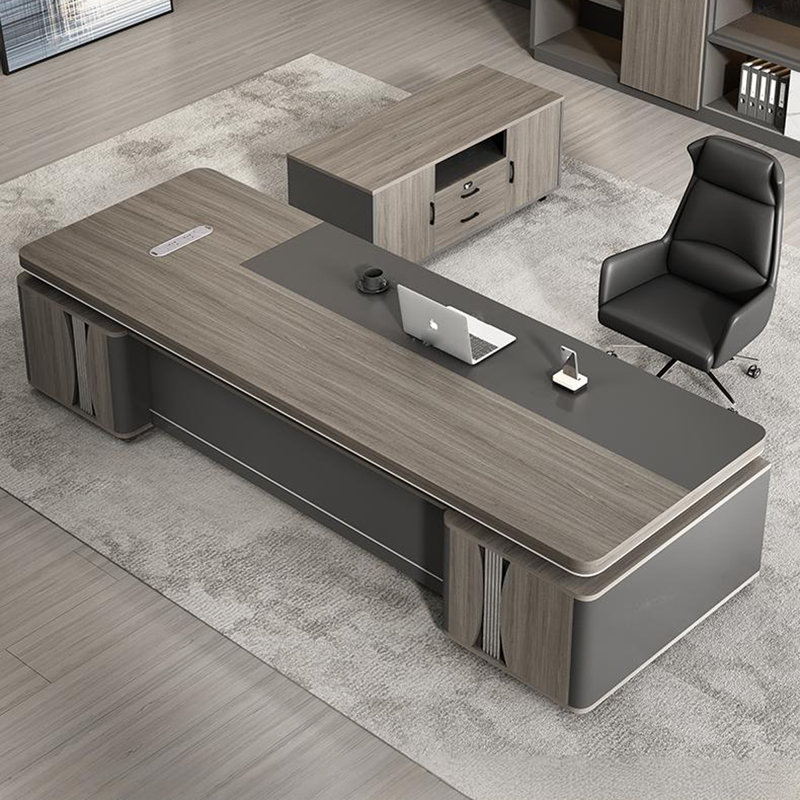 Bureau haut de gamme moderne 70,87 po avec armoire latérale indépendante, H 29,53 po x l 70,87 po x P 31,5 po