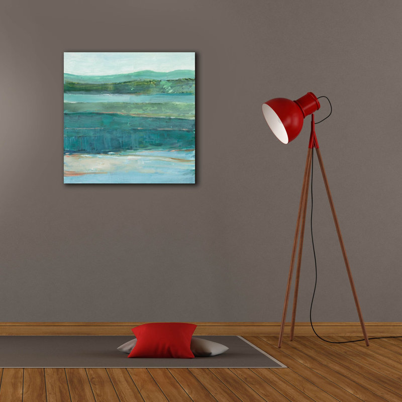  «Layered Fields 2» par Ethan Harper, art mural sur toile, 26 po x 26 po