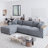 114.5''Corduroy Couch With 2 Pillows Oversized Sofa L Shaped Sectional Couch With Reversible Chaise With Two Armrests Hidden Storage Space Sectional Couches For Living Room-977901388
